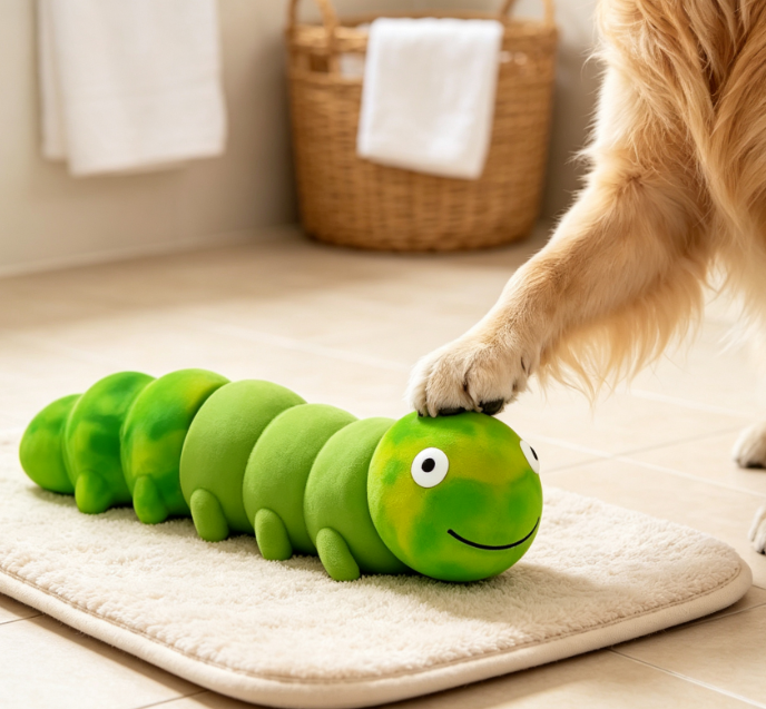Tough Rubber Squeaky Toy with Beef for Large