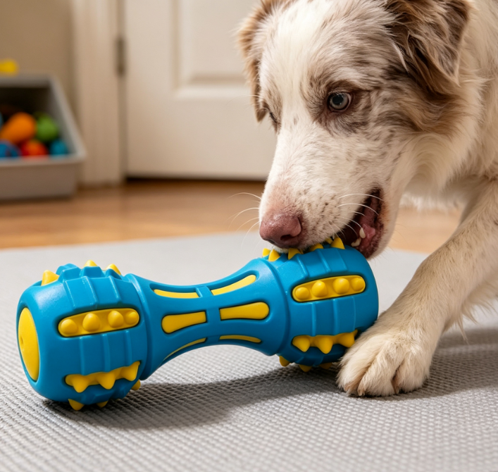 Dual-Color Rubber Squeaky Toy for Medium Dogs - Image 2
