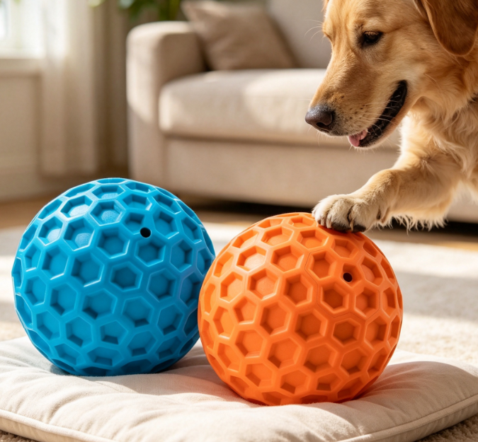 2-Pack Squeaky Rubber Balls for Medium-Large