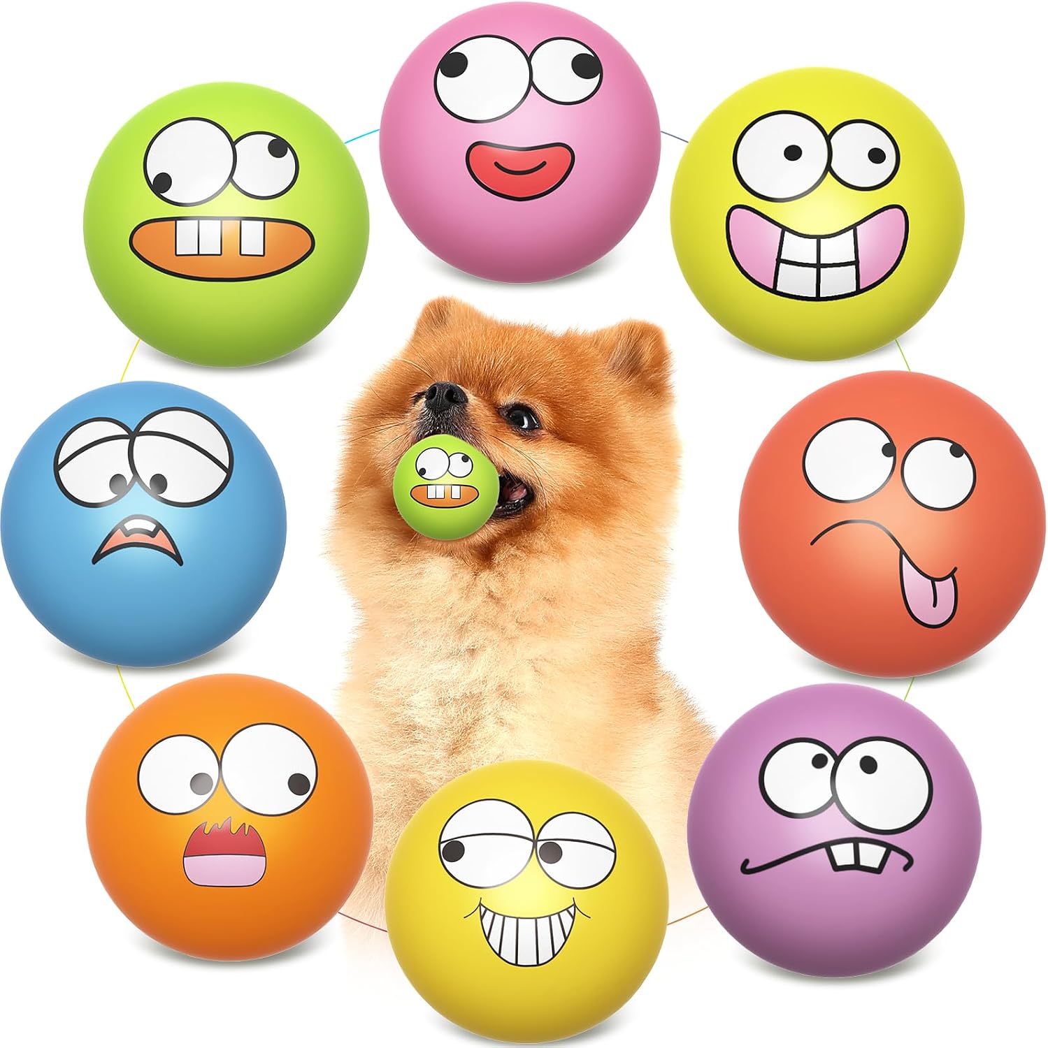 Soft Latex Squeaky Interactive Ball for Small Dogs