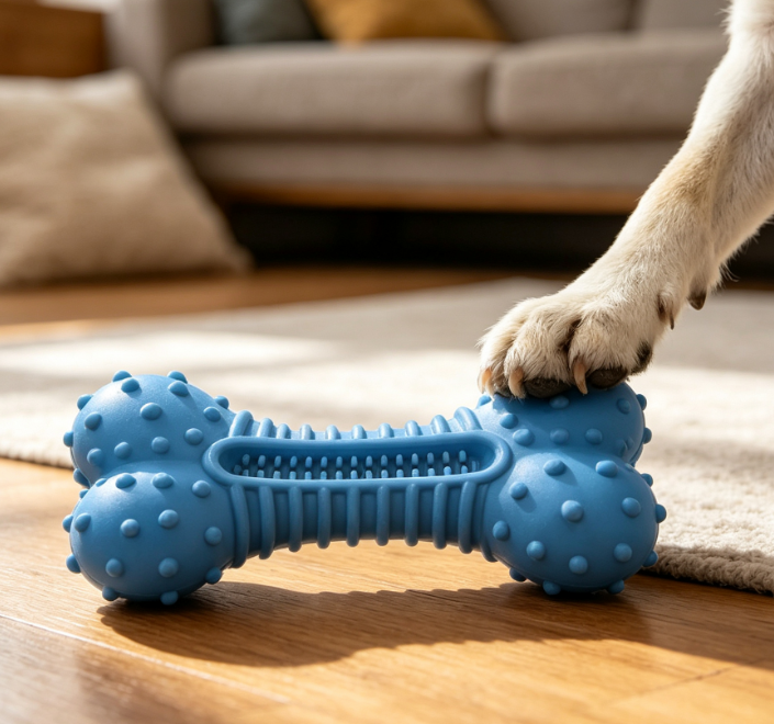 Bacon-Flavoured Rubber Chew Bone for Medium Dogs - Image 2